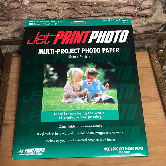 Jet Print 07033-0 New Photo Paper Gloss Finish Medium Weight 20 Sheets 8.5 x 11 - Picture 1 of 7